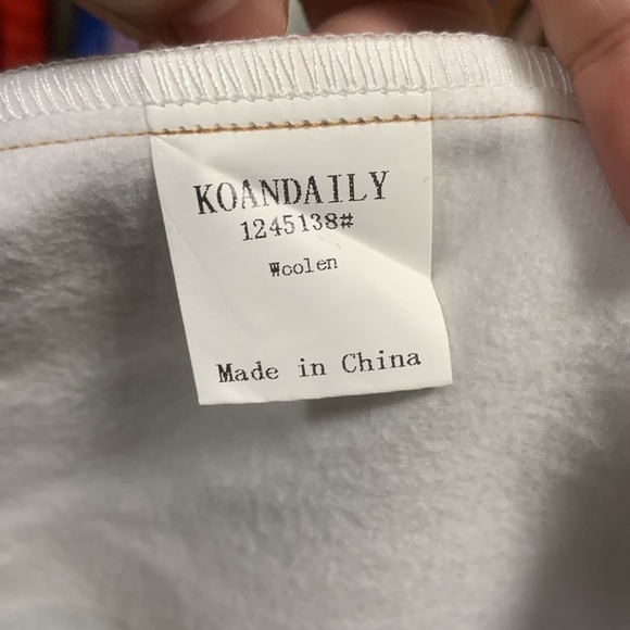 KOANDAILY Tan Black Jacket Wool Striped Collar Buttoned Front - Picture 9 of 10